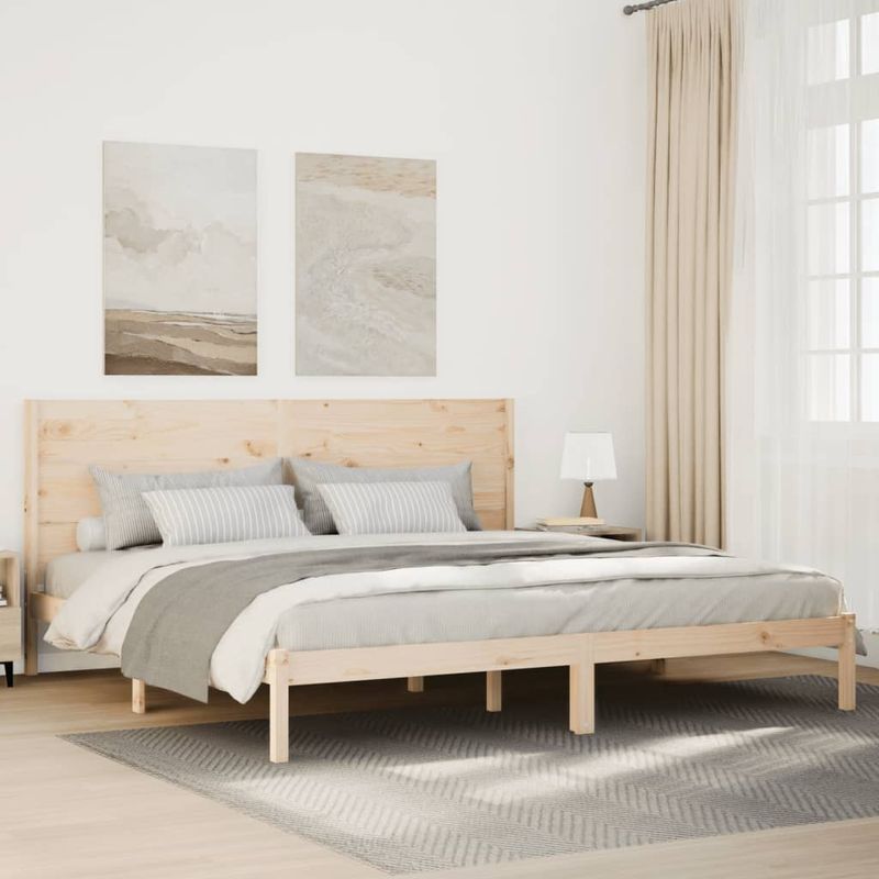 Casa si Gradina - Mobilier - Paturi si accesorii - Paturi - Cadru pat foarte lung fara saltea, 200x210 cm, lemn masiv - Infinity.ro