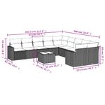 Casa si Gradina - Gradina si terasa - Mobilier exterior - Seturi mobila gradina - Set canapele de gradina cu perne, 11 piese, negru, poliratan - Infinity.ro