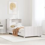 Casa si Gradina - Mobilier - Paturi si accesorii - Paturi - Cadru pat fara saltea, alb, 90x190 cm, lemn masiv de pin - Infinity.ro