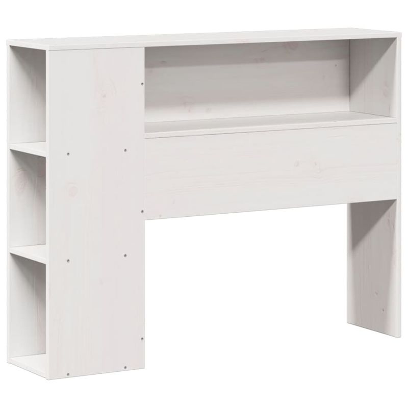 Casa si Gradina - Mobilier - Paturi si accesorii - Paturi - Pat cu biblioteca fara saltea, alb, 90x190 cm, lemn masiv pin - Infinity.ro