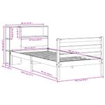 Casa si Gradina - Mobilier - Paturi si accesorii - Paturi - Pat cu biblioteca fara saltea, alb, 90x190 cm, lemn masiv pin - Infinity.ro