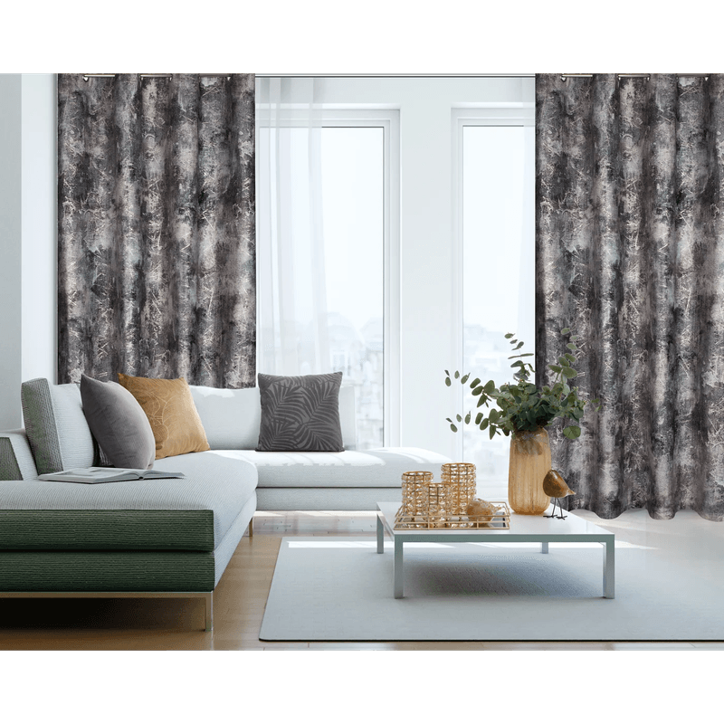 Casa si Gradina - Textile si covoare - Perdele si draperii - Draperii - Draperie ESTER din catifea cu model deteriorat, 140 x 250 cm, maro, gri - Infinity.ro