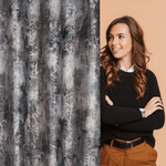 Casa si Gradina - Textile si covoare - Perdele si draperii - Draperii - Draperie ESTER din catifea cu model deteriorat, 140 x 250 cm, maro, gri - Infinity.ro