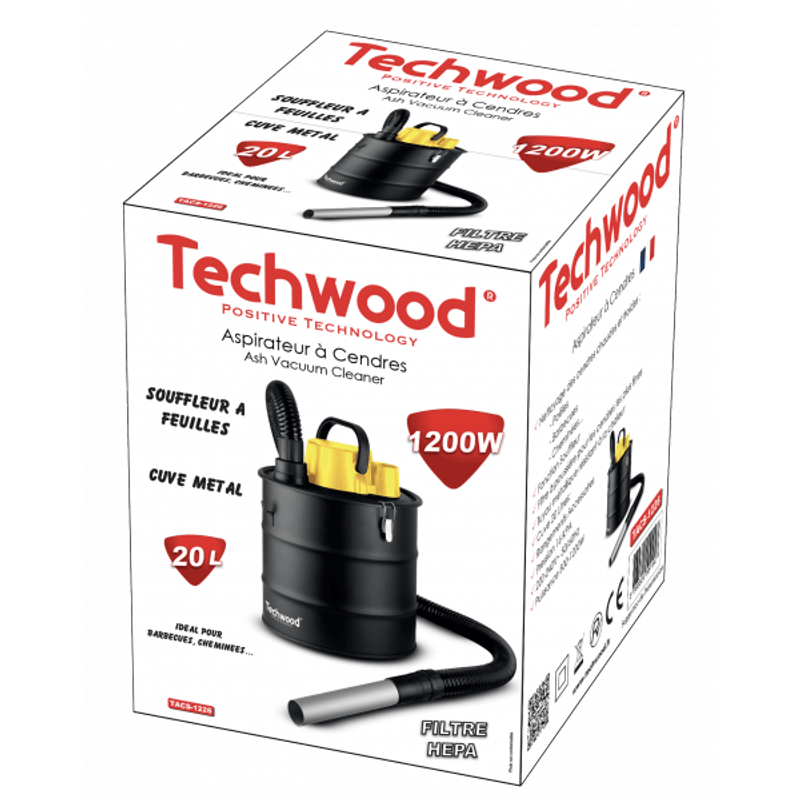 Electronice si Electrocasnice - Ingrijirea locuintei - Aspiratoare - Aspirator pentru cenusa Techwood TACS-1226, 800W, 20L, 16 KPA - Infinity.ro