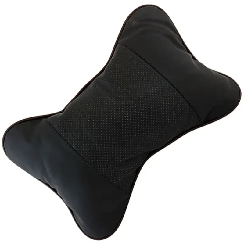 Auto si Moto - Piese auto si accesorii - Interior auto - Accesorii interior - Set 2 perne de relaxare pentru tetiera, piele ecologica, 25x16 cm, Gonga® Negru - Infinity.ro