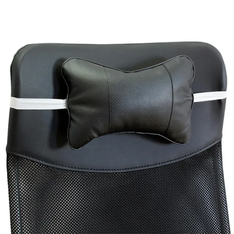 Auto si Moto - Piese auto si accesorii - Interior auto - Accesorii interior - Set 2 perne de relaxare pentru tetiera, piele ecologica, 25x16 cm, Gonga® Negru - Infinity.ro