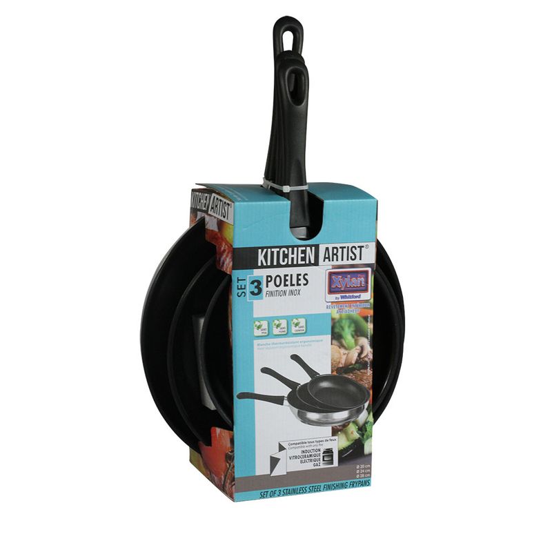 Casa si Gradina - Bucatarie si vesela - Vase pentru gatit - Tigai si seturi - Set 3 Tigai Kitchen Artist MEP122, diametru 20, 24 si 28 cm - Infinity.ro