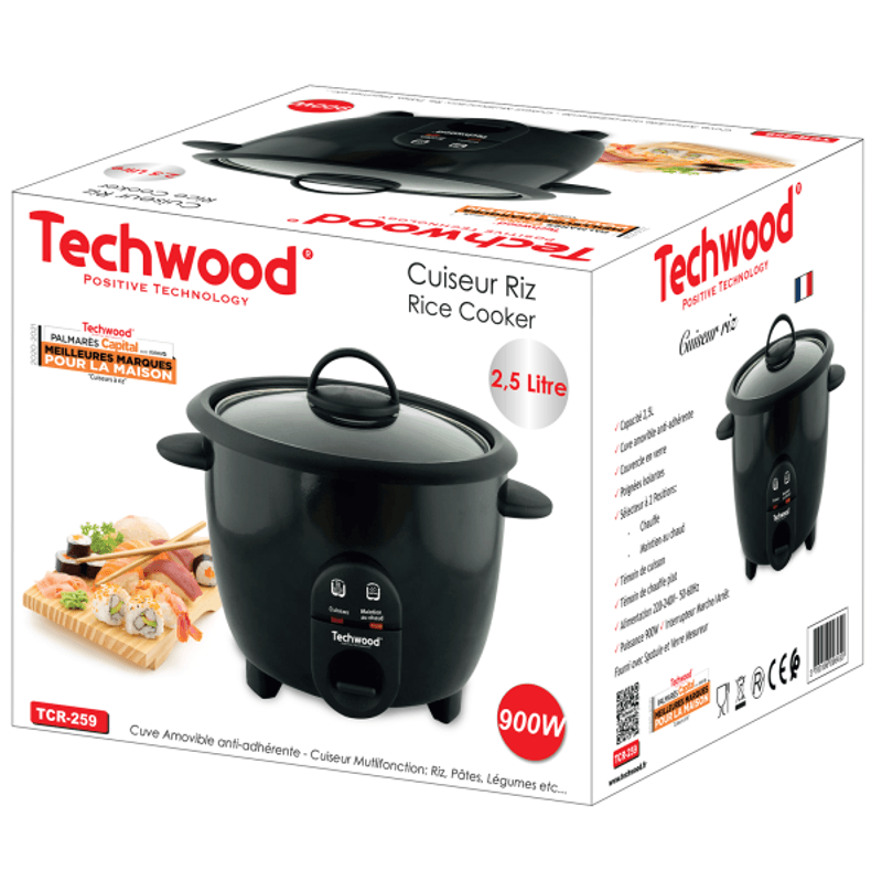 Casa si Gradina - Bucatarie si vesela - Vase pentru gatit - Oale si cratite - Oala de fiert orez Techwood TCR-259, 2.5L, 900W - Infinity.ro