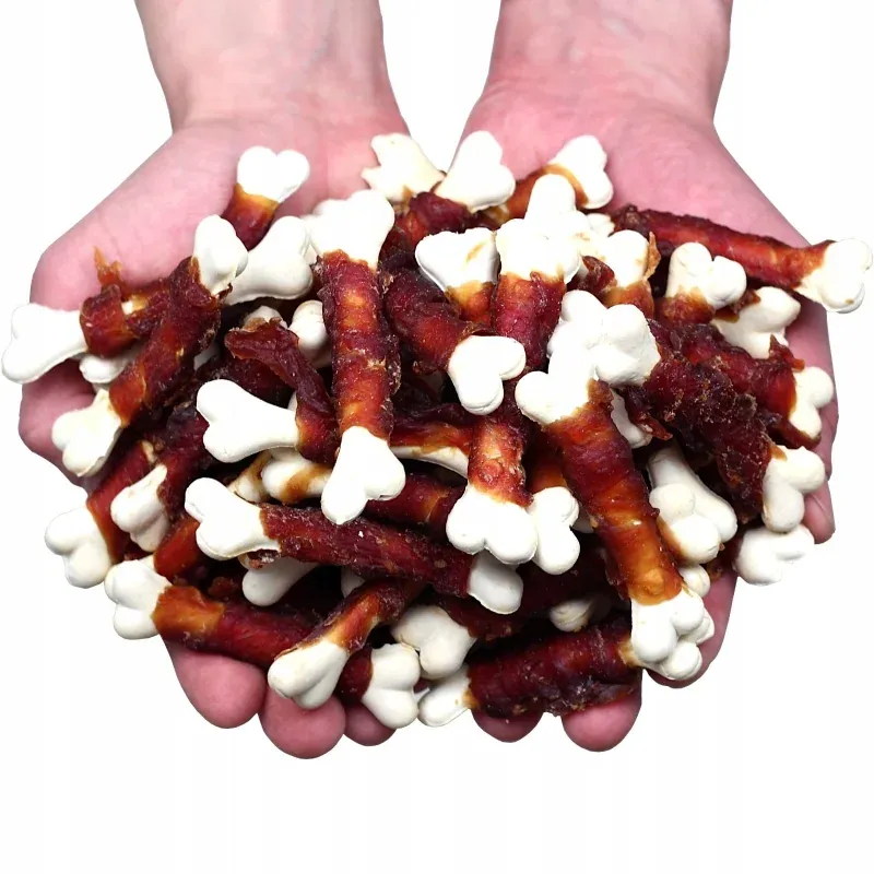 Petshop - Hrana - Hrana caini - Gustari si recompense caini - Recompense pentru caini, oase calciu invelite cu rata, 500g, Hau&Miau Maro - Infinity.ro