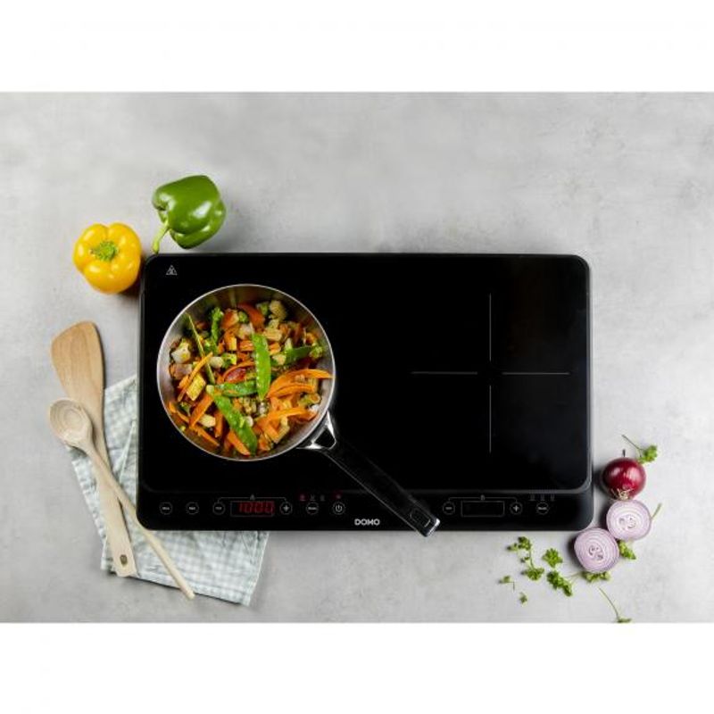 Electronice si Electrocasnice - Aragazuri, cuptoare si hote - Plite incorporabile - Plite pe gaz - Plita electrica dubla prin inductie Domo DO338IP, 3500W - Infinity.ro