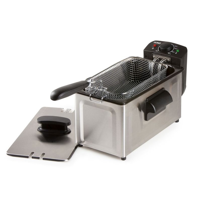 Electronice si Electrocasnice - Electrocasnice bucatarie - Aparate de gatit & desert - Friteuze - Friteuza electrica Domo DO535FR, Capacitate 3 l, Putere 2200 W - Infinity.ro