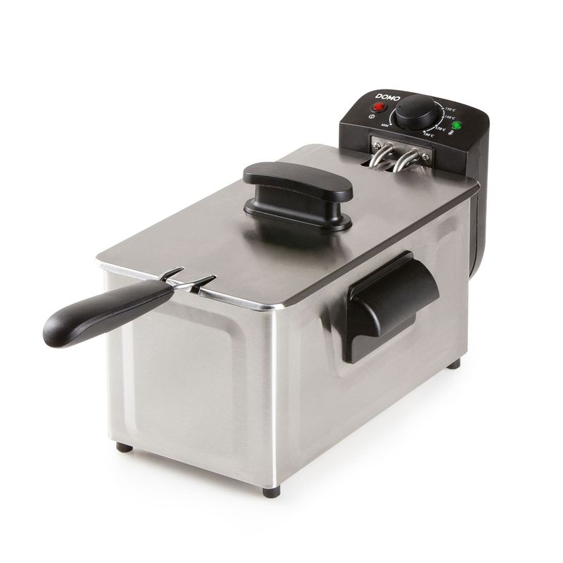 Electronice si Electrocasnice - Electrocasnice bucatarie - Aparate de gatit & desert - Friteuze - Friteuza electrica Domo DO535FR, Capacitate 3 l, Putere 2200 W - Infinity.ro