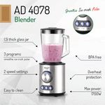 Electronice si Electrocasnice - Electrocasnice bucatarie - Mixere, tocatoare & roboti de bucatarie - Blendere si mini tocatoare - Blender Adler AD 4078, 1700 W, Argintiu - Infinity.ro