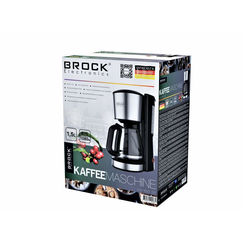 Electronice si Electrocasnice - Electrocasnice bucatarie - Preparare bauturi - Cafetiere - Cafetiera Brock CM 1522 SS, 1.5L, 1080W - Infinity.ro