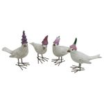 Casa si Gradina - Decoratiuni - Obiecte decorative - Accesorii decorative - Decoratiune Pasare cu Floare, 10 cm, alb - Infinity.ro