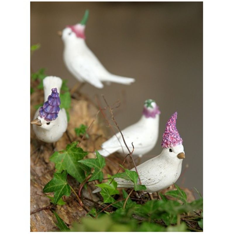 Casa si Gradina - Decoratiuni - Obiecte decorative - Accesorii decorative - Decoratiune Pasare cu Floare, 10 cm, alb - Infinity.ro