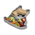 Jucarii, Copii si Bebe - Hrana si alaptare - Biberoane, suzete si accesorii hranire - Articole hranire bebelusi - Farfurie compartimentata din silicon cu ventuza, melii, bulldog - Infinity.ro