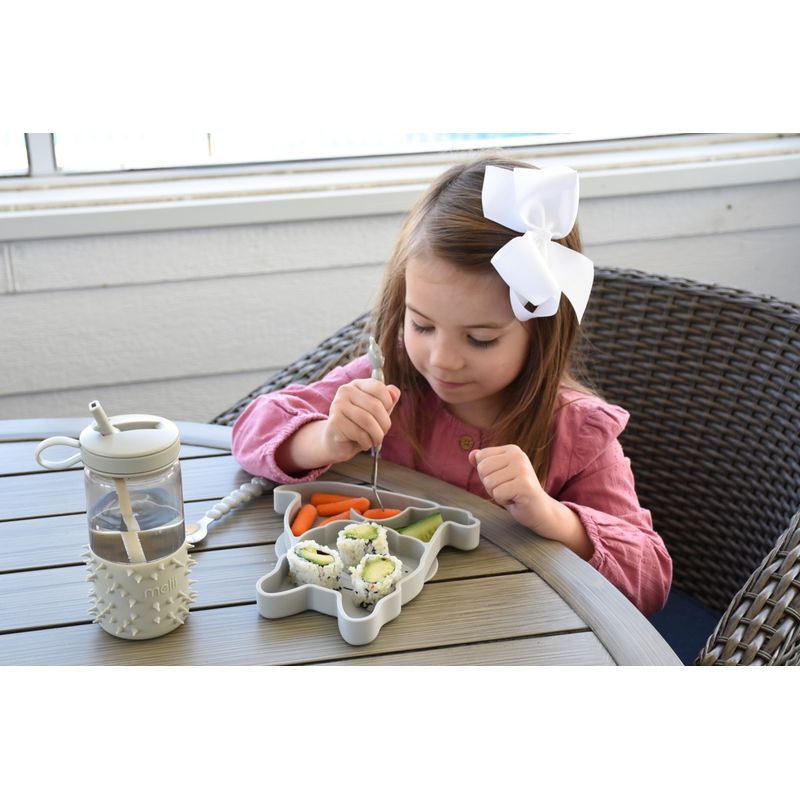 Jucarii, Copii si Bebe - Hrana si alaptare - Biberoane, suzete si accesorii hranire - Articole hranire bebelusi - Farfurie compartimentata din silicon cu ventuza, melii, bulldog - Infinity.ro