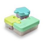 Jucarii, Copii si Bebe - Hrana si alaptare - Biberoane, suzete si accesorii hranire - Articole hranire bebelusi - Recipient hrana bebe model puzzle, melii, albastru&verde - Infinity.ro