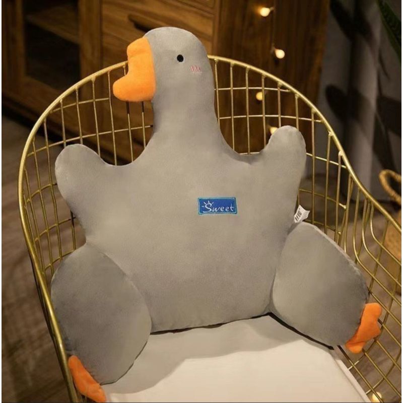 Jucarii, Copii si Bebe - Jucarii si jocuri - Jucarii de plus - Jucarie Perna din Plus in forma de Gasca, Moale si Confortabila, dimensiune 50x50cm, culoare Gri ABYZ™ - Infinity.ro