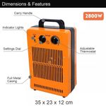 Casa si Gradina - Electrice - Echipamente electrice - Aeroterme industriale - Incalzitor industrial cu ventilator, portocaliu/negru, 2.8 W, 35x23x12 cm, Benross 42468 - Infinity.ro