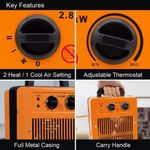 Casa si Gradina - Electrice - Echipamente electrice - Aeroterme industriale - Incalzitor industrial cu ventilator, portocaliu/negru, 2.8 W, 35x23x12 cm, Benross 42468 - Infinity.ro