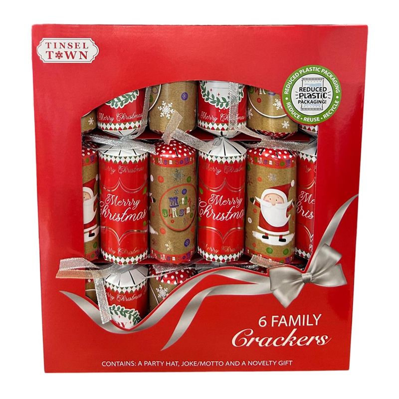 Casa si Gradina - Decoratiuni - Decoratiuni de sezon - Pachet cadou pentru familie, 6 Crackers Merry Christmas, RMS 1351187-XMAS - Infinity.ro