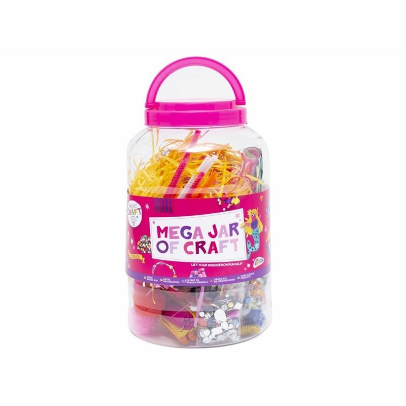 Jucarii, Copii si Bebe - Jucarii si jocuri - Jucarii & jocuri educative - Seturi de artizanat - Set creativ de artizanat gigant, Mega Jar of Craft, 16 tipuri de accesorii, multicolor, Grafix R06-0225 - Infinity.ro