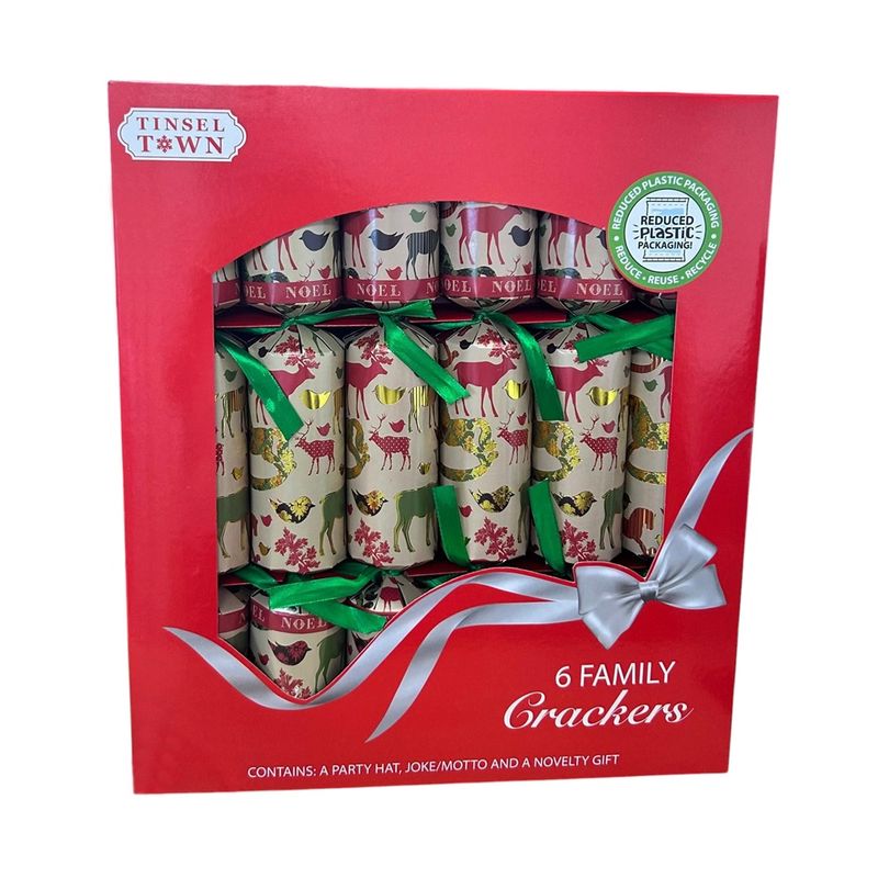 Casa si Gradina - Decoratiuni - Decoratiuni de sezon - Pachet cadou pentru familie, 6 Crackers cu reni, RMS 1351187-RENI - Infinity.ro