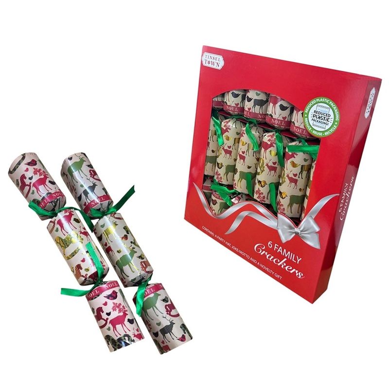 Casa si Gradina - Decoratiuni - Decoratiuni de sezon - Pachet cadou pentru familie, 6 Crackers cu reni, RMS 1351187-RENI - Infinity.ro