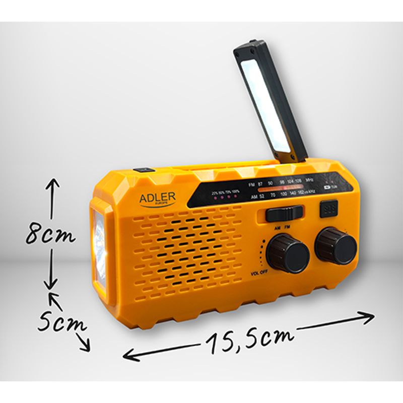 TV, Audio-Video si Foto/Portabile audio/Radio - Radio cu lanterna si manivela Adler AD1197 - Infinity.ro