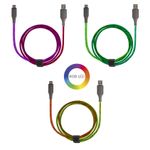 Laptop, Telefoane si Tablete - Telefoane mobile si accesorii - Accesorii Telefoane - Cabluri si adaptoare telefoane - Cablu Livoo TEA298, USB A la USB C, 1M, fast charge, 15W, lumina RGB, capete alumuiniu - Infinity.ro