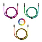 Laptop, Telefoane si Tablete - Telefoane mobile si accesorii - Accesorii Telefoane - Cabluri si adaptoare telefoane - Cablu Livoo TEA299, USB C la USB C, 1M, fast charge, 60W, lumina RGB, capete alumuiniu - Infinity.ro