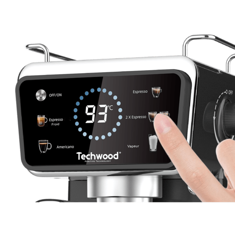 Electronice si Electrocasnice - Electrocasnice bucatarie - Preparare bauturi - Espressoare - Espressor Techwood TCA-1386EXN, 20 bar, capsule Nespresso sau cafea macinata, 1.5L - Infinity.ro