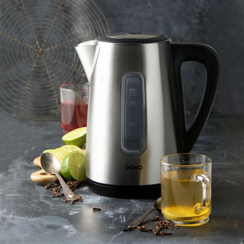 Electronice si Electrocasnice - Electrocasnice bucatarie - Preparare bauturi - Fierbatoare de apa - Fierbator electric Domo DO738WK, 1.7 L, Inox, 2200 W - Infinity.ro
