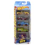 Jucarii, Copii si Bebe - Jucarii si jocuri - Vehicule si jucarii cu telecomanda - Masinute - Set 5 masini hot wheels city - Infinity.ro
