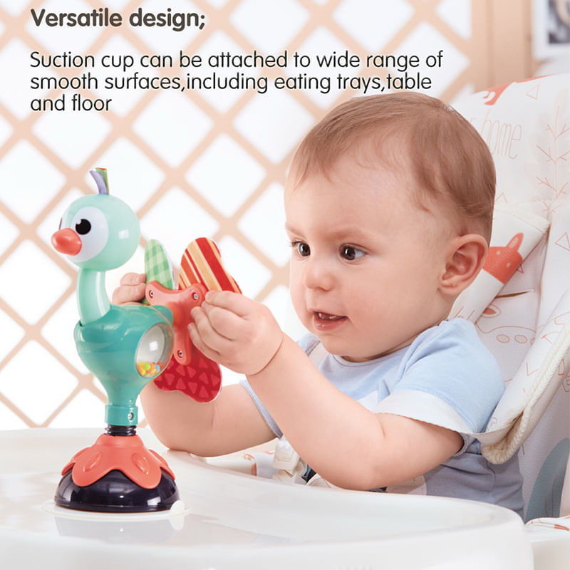 Jucarii, Copii si Bebe - Jucarii si jocuri - Jucarii bebelusi - Jucarii interactive bebelusi - Jucarie bebe cu ventuza - paun - Infinity.ro