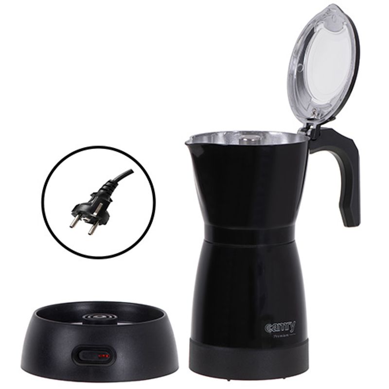 Electronice si Electrocasnice - Electrocasnice bucatarie - Preparare bauturi - Cafetiere - Cafetiera electrica pentru moka Camry CR 4415B, Capacitate 300 ml - Infinity.ro