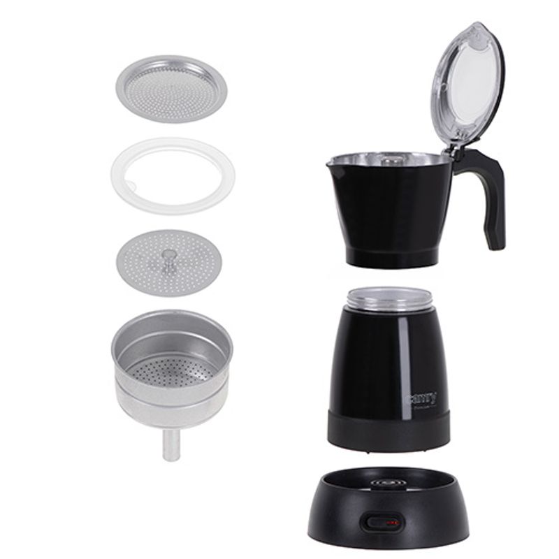Electronice si Electrocasnice - Electrocasnice bucatarie - Preparare bauturi - Cafetiere - Cafetiera electrica pentru moka Camry CR 4415B, Capacitate 300 ml - Infinity.ro