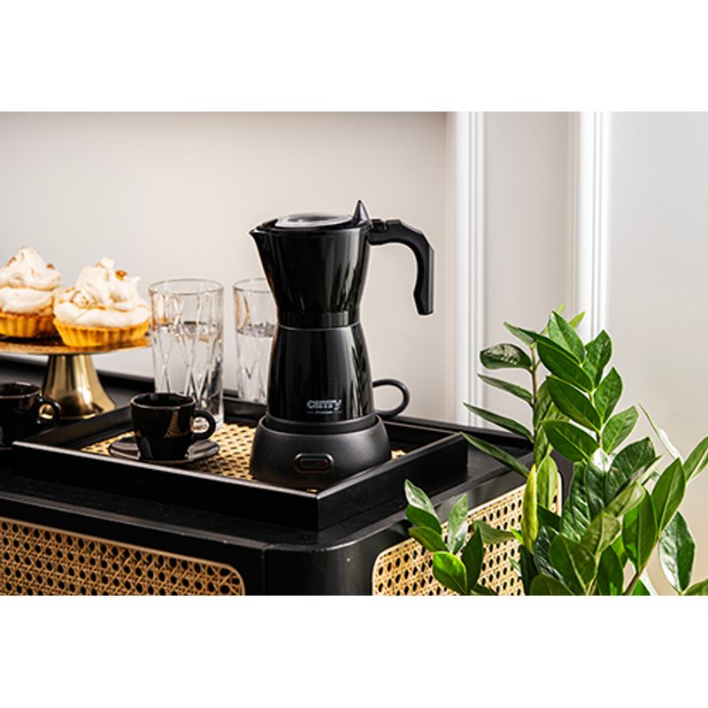 Electronice si Electrocasnice - Electrocasnice bucatarie - Preparare bauturi - Cafetiere - Cafetiera electrica pentru moka Camry CR 4415B, Capacitate 300 ml - Infinity.ro