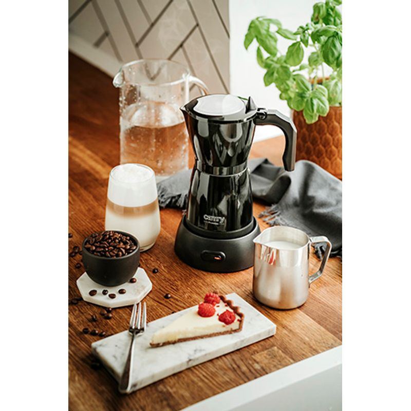 Electronice si Electrocasnice - Electrocasnice bucatarie - Preparare bauturi - Cafetiere - Cafetiera electrica pentru moka Camry CR 4415B, Capacitate 300 ml - Infinity.ro