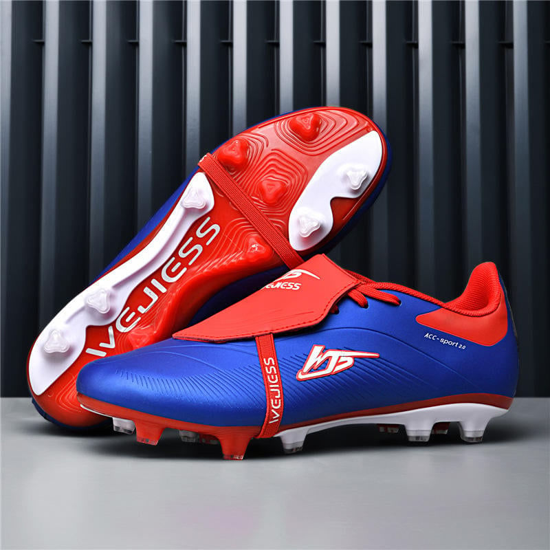 Sport si Outdoor/Echipament Sportiv/Incaltaminte sport/Pantofi sport - Ghete de fotbal MBrands 8.7 cu crampoane din plastic FG, albastru 35 - Infinity.ro