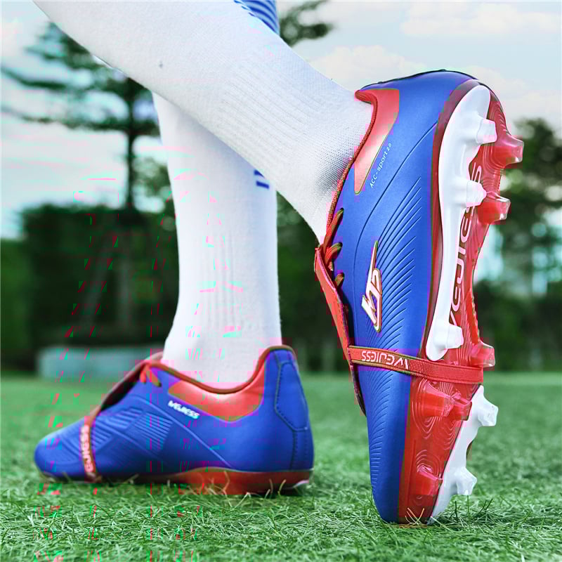 Sport si Outdoor/Echipament Sportiv/Incaltaminte sport/Pantofi sport - Ghete de fotbal MBrands 8.7 cu crampoane din plastic FG, albastru 35 - Infinity.ro