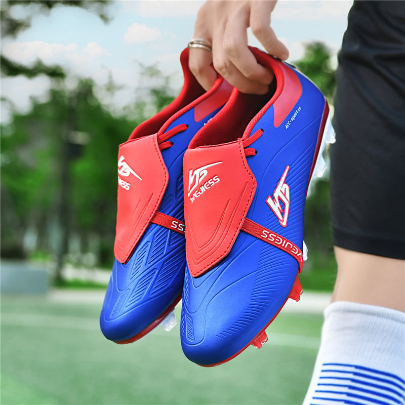 Sport si Outdoor/Echipament Sportiv/Incaltaminte sport/Pantofi sport - Ghete de fotbal MBrands 8.7 cu crampoane din plastic FG, albastru 35 - Infinity.ro