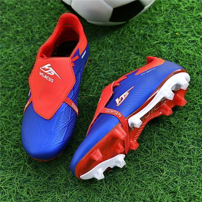 Sport si Outdoor/Echipament Sportiv/Incaltaminte sport/Pantofi sport - Ghete de fotbal MBrands 8.7 cu crampoane din plastic FG, albastru 35 - Infinity.ro
