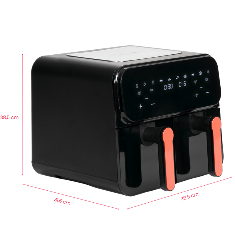 Electronice si Electrocasnice - Electrocasnice bucatarie - Aparate de gatit & desert - Friteuze - Friteuza cu aer cald dubla Livoo DOC316, 9L (2x4.5L), 2400W, 7 programe - Infinity.ro