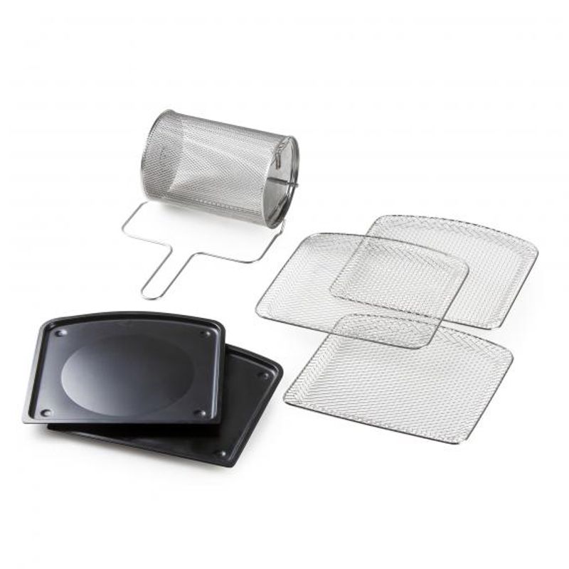 Electronice si Electrocasnice - Aragazuri, cuptoare si hote - Cuptoare - Cuptoare electrice - Friteuza, Cuptor cu aer cald si Uscator de alimente 3 in 1 Domo DO534FR, 1800 W, capacitate 10 l, 8 programe - Infinity.ro