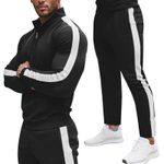 Fashion, accesorii si bijuterii - Barbati - Imbracaminte - Treninguri barbati - Trening de barbati MBrands din material subtire cu fermoar, negru M - Infinity.ro