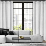Casa si Gradina - Textile si covoare - Perdele si draperii - Draperii - Draperie EVA MINGE TIFFANY confectionata din tesatura de sifon,din fir de mohair si volane subtile, 135 x 250 cm, alb - Infinity.ro