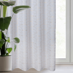 Casa si Gradina - Textile si covoare - Perdele si draperii - Draperii - Draperie EVI cu model geometric argintiu, 140 x 250 cm, alb - Infinity.ro